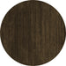 Round Abstract Brown Contemporary Rug, con34brn