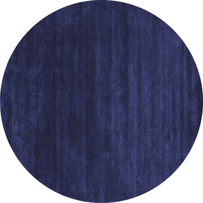Round Machine Washable Abstract Blue Contemporary Rug, wshcon34blu