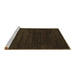 Sideview of Machine Washable Abstract Brown Contemporary Rug, wshcon34brn