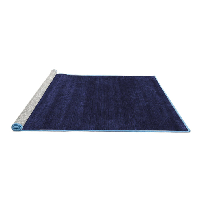 Sideview of Machine Washable Abstract Blue Contemporary Rug, wshcon34blu