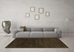 Machine Washable Abstract Brown Contemporary Rug in a Living Room,, wshcon34brn