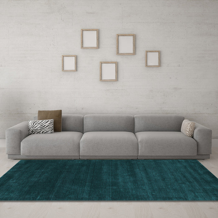 Machine Washable Abstract Light Blue Contemporary Rug in a Living Room, wshcon34lblu