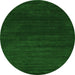 Square Abstract Green Contemporary Rug, con34grn