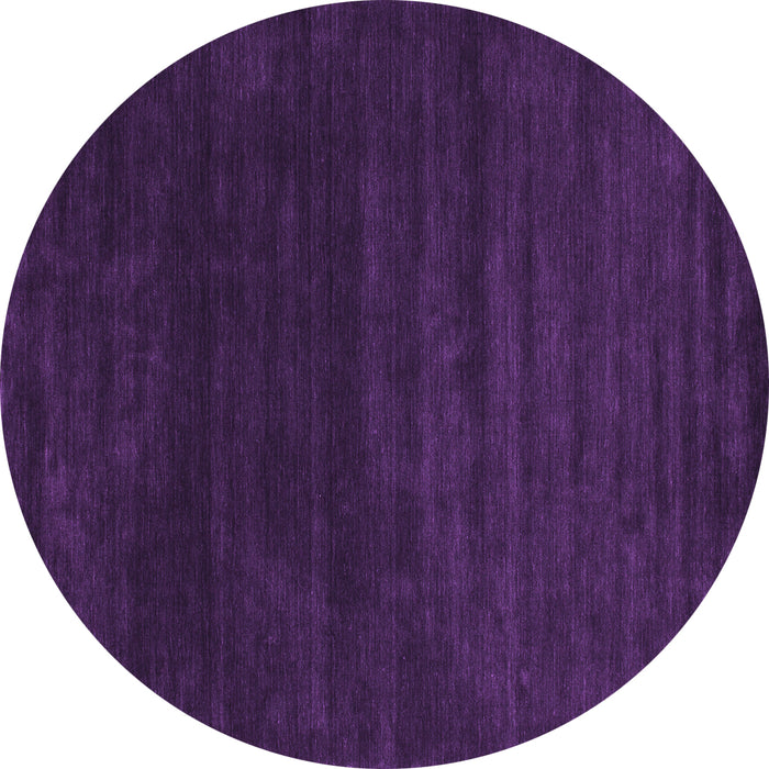 Round Machine Washable Abstract Purple Contemporary Area Rugs, wshcon34pur