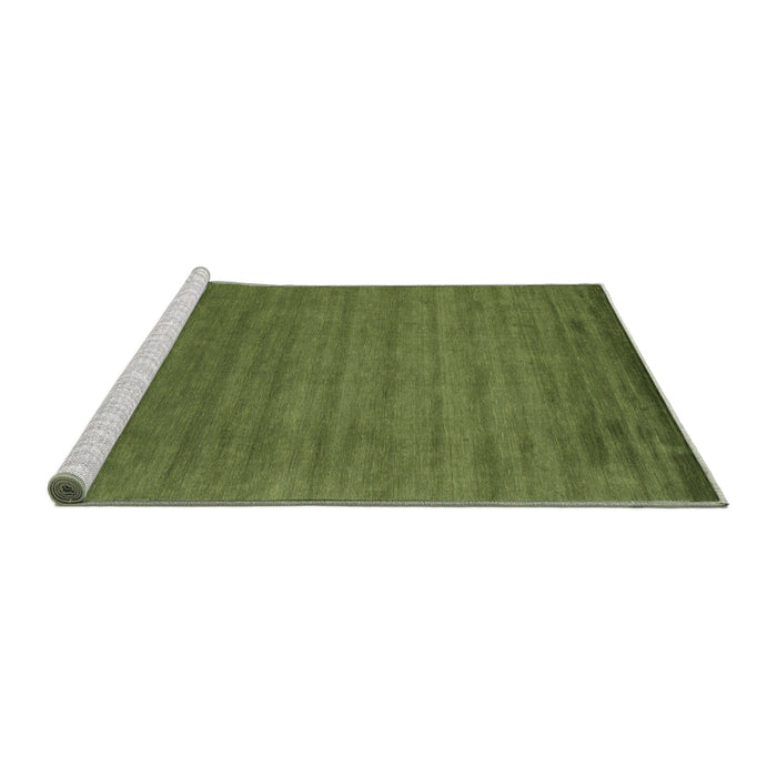 Serging Thickness of Machine Washable Contemporary Seaweed Green Rug, wshcon35