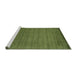 Serging Thickness of Machine Washable Contemporary Seaweed Green Rug, wshcon35