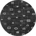 Machine Washable Abstract Gray Contemporary Rug, wshcon350gry