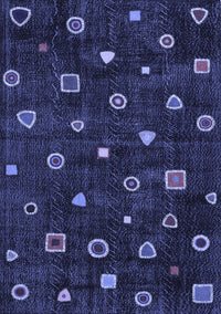 Abstract Blue Contemporary Rug, con350blu