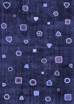 Abstract Blue Contemporary Rug, con350blu