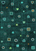 Machine Washable Abstract Turquoise Contemporary Area Rugs, wshcon350turq