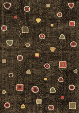 Abstract Brown Contemporary Rug, con350brn