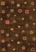 Serging Thickness of Machine Washable Abstract Orange Contemporary Area Rugs, wshcon350org