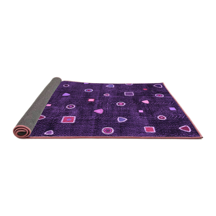 Sideview of Abstract Purple Contemporary Rug, con350pur