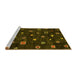 Sideview of Machine Washable Abstract Yellow Contemporary Rug, wshcon350yw