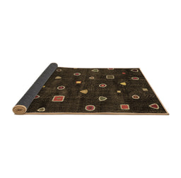 Sideview of Abstract Brown Contemporary Rug, con350brn