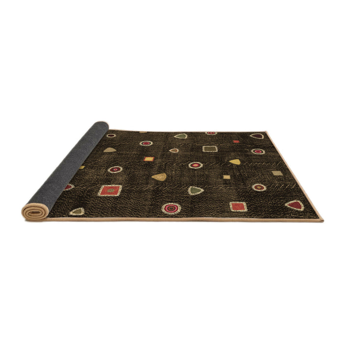 Sideview of Abstract Brown Contemporary Rug, con350brn