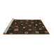 Sideview of Machine Washable Abstract Brown Contemporary Rug, wshcon350brn