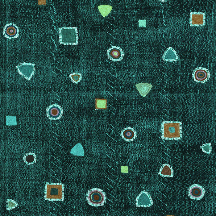 Abstract Turquoise Contemporary Rug, con350turq