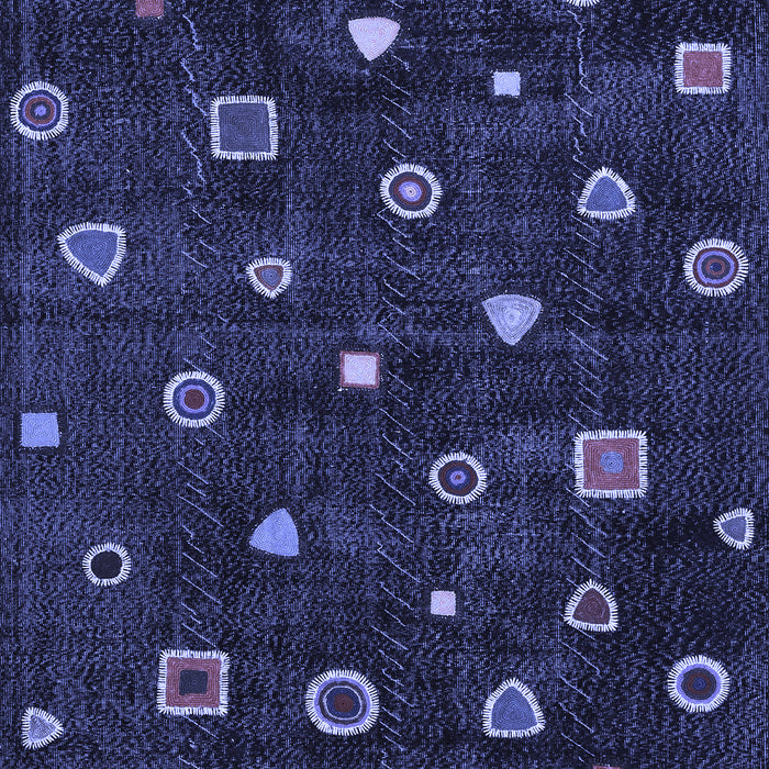 Machine Washable Abstract Blue Contemporary Rug, wshcon350blu