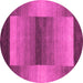 Round Abstract Pink Contemporary Rug, con351pnk