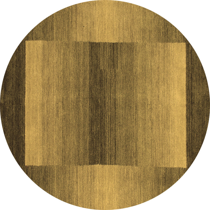 Round Abstract Brown Contemporary Rug, con351brn