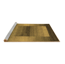 Sideview of Machine Washable Abstract Brown Contemporary Rug, wshcon351brn