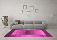 Machine Washable Abstract Pink Contemporary Rug, wshcon351pnk