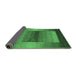 Sideview of Abstract Emerald Green Contemporary Rug, con351emgrn