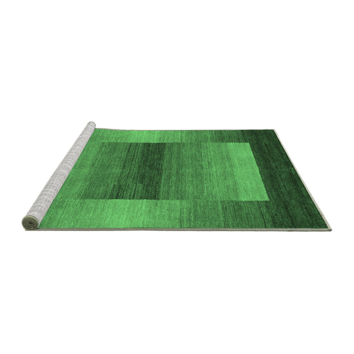 Sideview of Machine Washable Abstract Emerald Green Contemporary Area Rugs, wshcon351emgrn