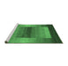 Sideview of Machine Washable Abstract Emerald Green Contemporary Area Rugs, wshcon351emgrn