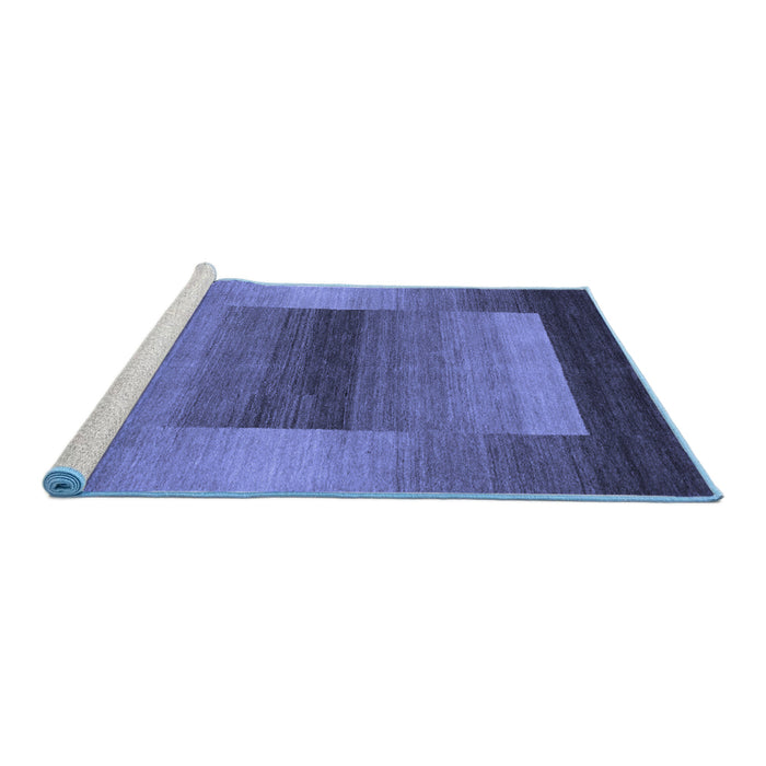 Sideview of Machine Washable Abstract Blue Contemporary Rug, wshcon351blu