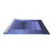 Sideview of Machine Washable Abstract Blue Contemporary Rug, wshcon351blu