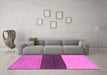 Machine Washable Abstract Purple Contemporary Area Rugs in a Living Room, wshcon352pur