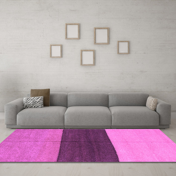 Machine Washable Abstract Purple Contemporary Area Rugs in a Living Room, wshcon352pur