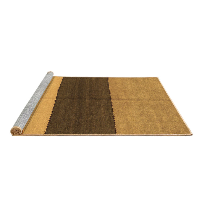 Sideview of Machine Washable Abstract Brown Contemporary Rug, wshcon352brn