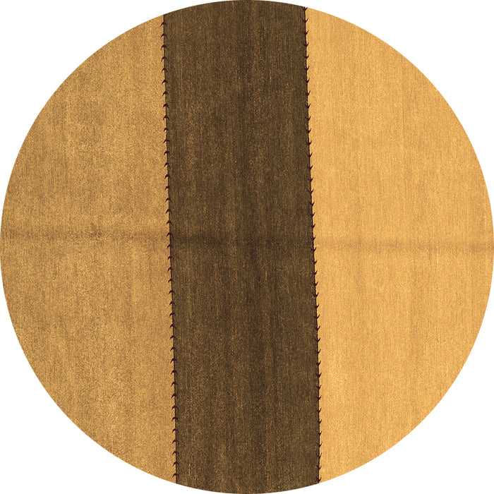 Round Abstract Brown Contemporary Rug, con352brn