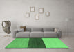 Machine Washable Abstract Emerald Green Contemporary Area Rugs in a Living Room,, wshcon352emgrn