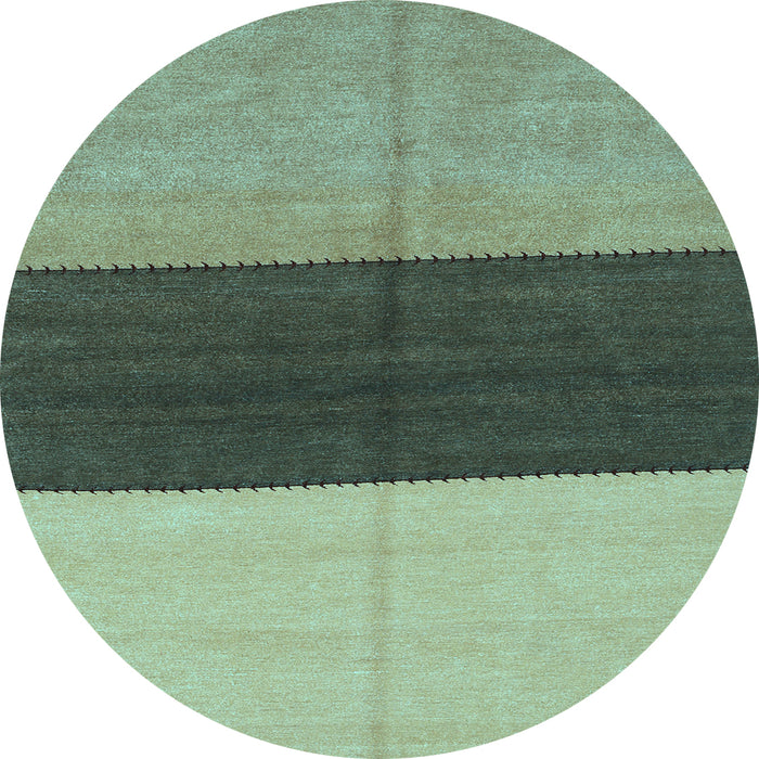 Round Machine Washable Abstract Light Blue Contemporary Rug, wshcon352lblu