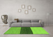 Machine Washable Abstract Green Contemporary Area Rugs in a Living Room,, wshcon352grn