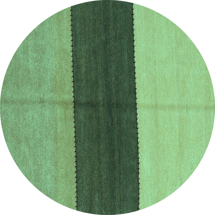 Round Abstract Turquoise Contemporary Rug, con352turq