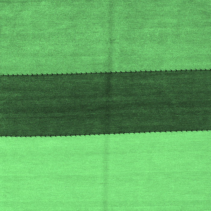 Square Abstract Emerald Green Contemporary Rug, con352emgrn