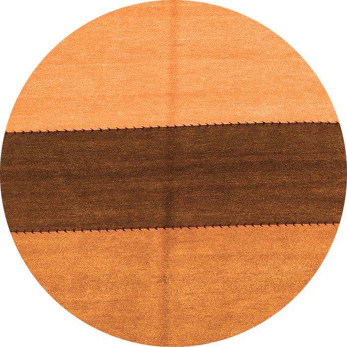 Square Abstract Orange Contemporary Rug, con352org