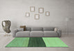 Machine Washable Abstract Turquoise Contemporary Area Rugs in a Living Room,, wshcon352turq