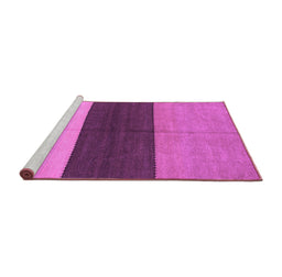 Sideview of Machine Washable Abstract Purple Contemporary Area Rugs, wshcon352pur