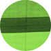 Square Abstract Green Contemporary Rug, con352grn