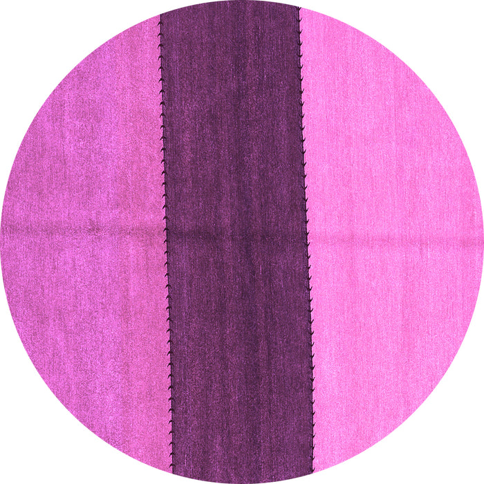 Round Abstract Purple Contemporary Rug, con352pur