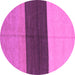 Round Abstract Purple Contemporary Rug, con352pur