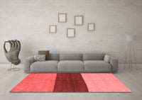 Machine Washable Abstract Red Contemporary Rug, wshcon352red