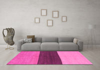 Machine Washable Abstract Pink Contemporary Rug, wshcon352pnk