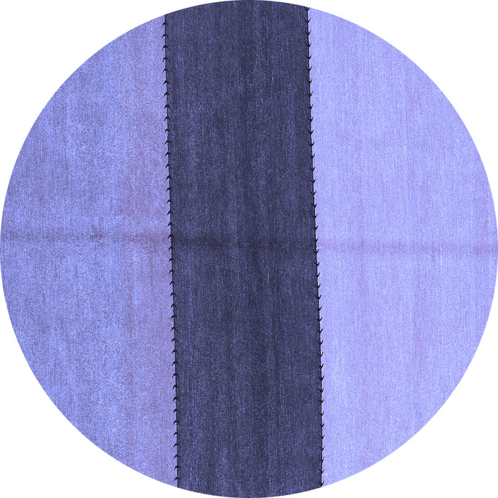 Round Abstract Blue Contemporary Rug, con352blu